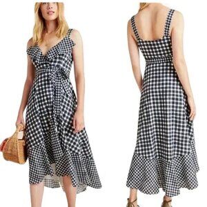 Anthropologie Hutch Alison Maxi Dress Womens M Ruffle Gingham Cottagecore Picnic